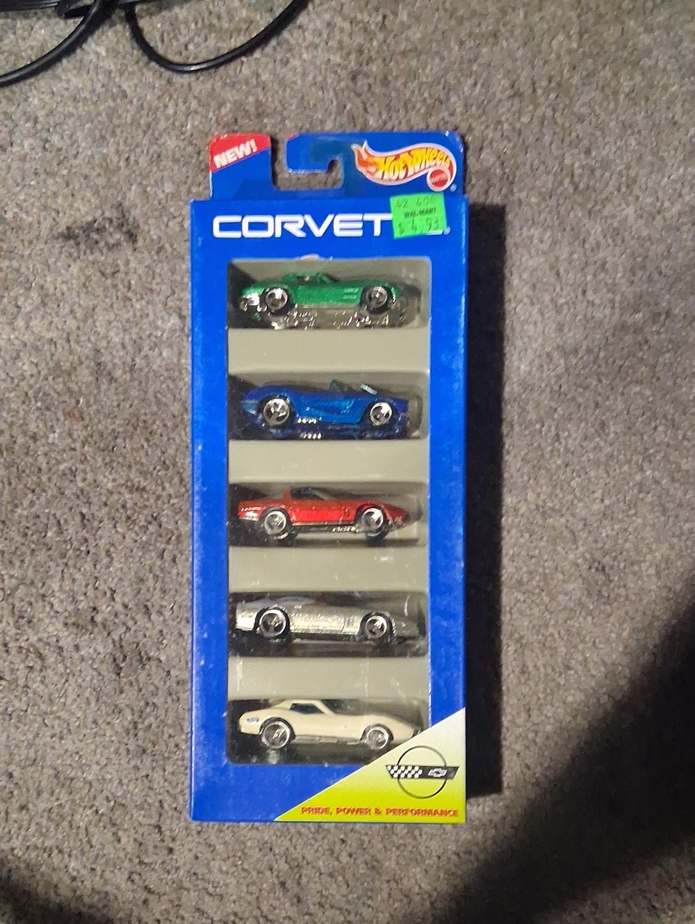 Corvette 5-Pack Toy Cars - Green, Blue, Red, Silver, White